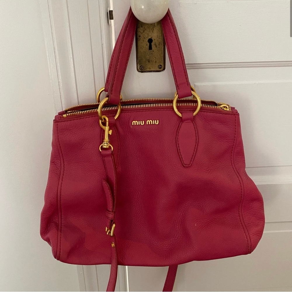 Miu Miu large madras bag
